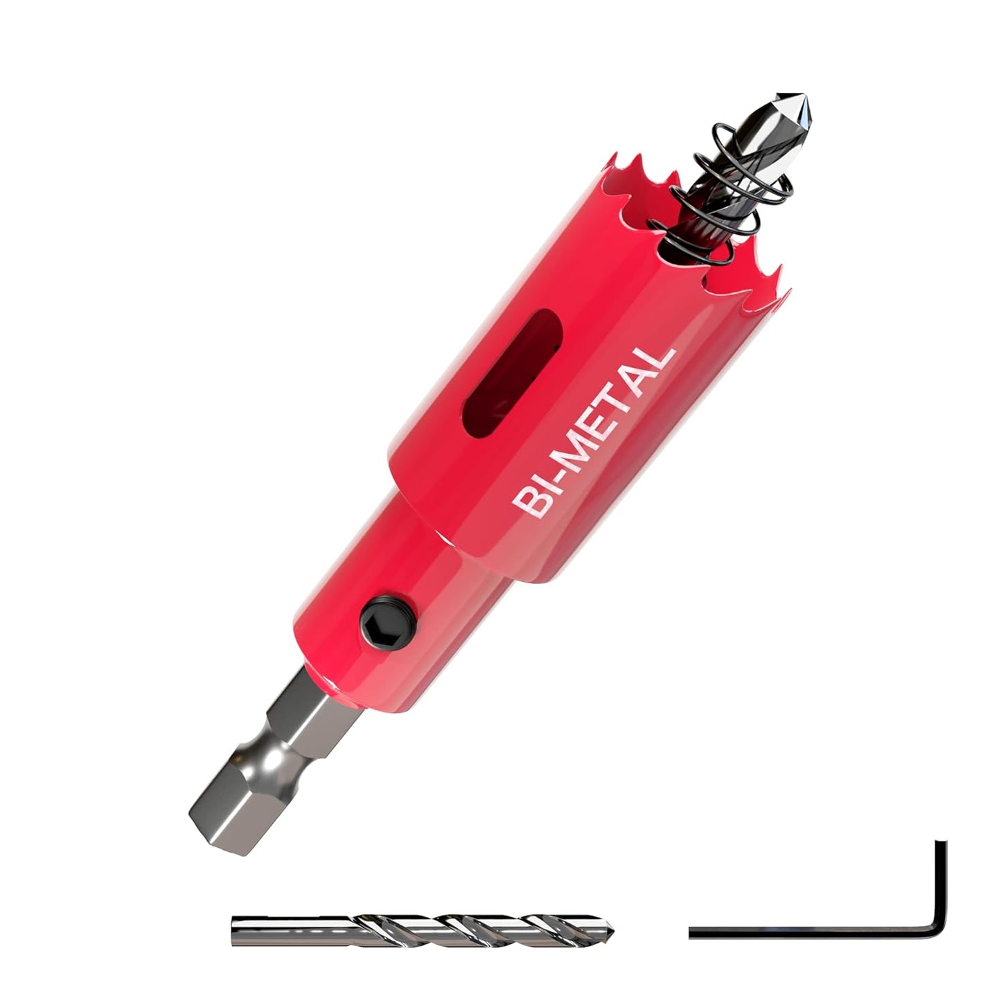 【インパクトドライバー対応】バイメタルホールソー（六角軸6.35mm）レッド