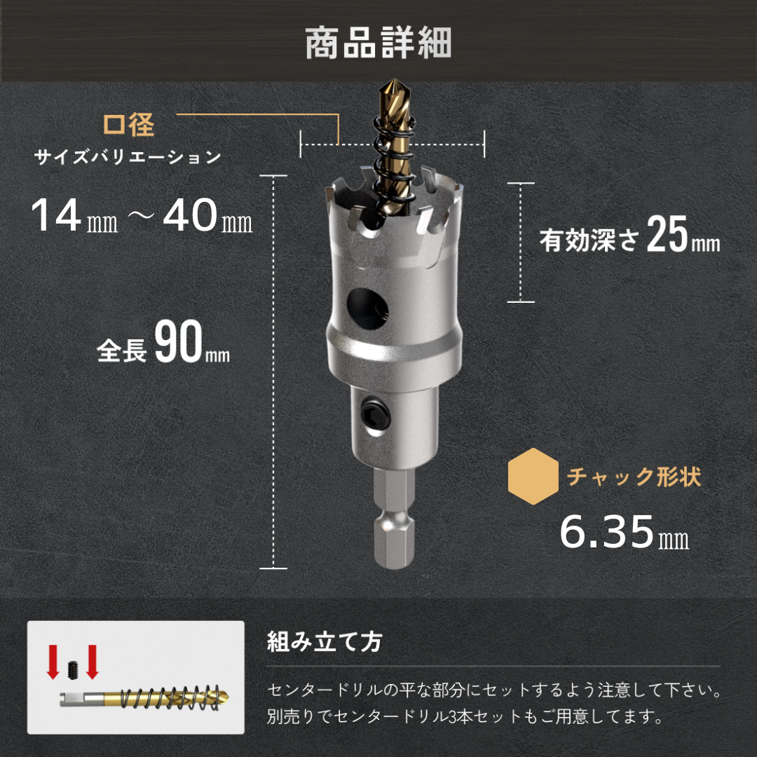 【インパクトドライバー対応】超硬ステンレスホールソー