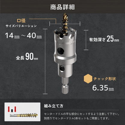 【インパクトドライバー対応】超硬ステンレスホールソー