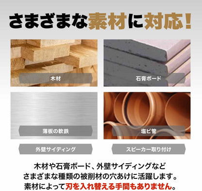 【インパクトドライバー対応】バイメタルホールソー（六角軸6.35mm）レッド