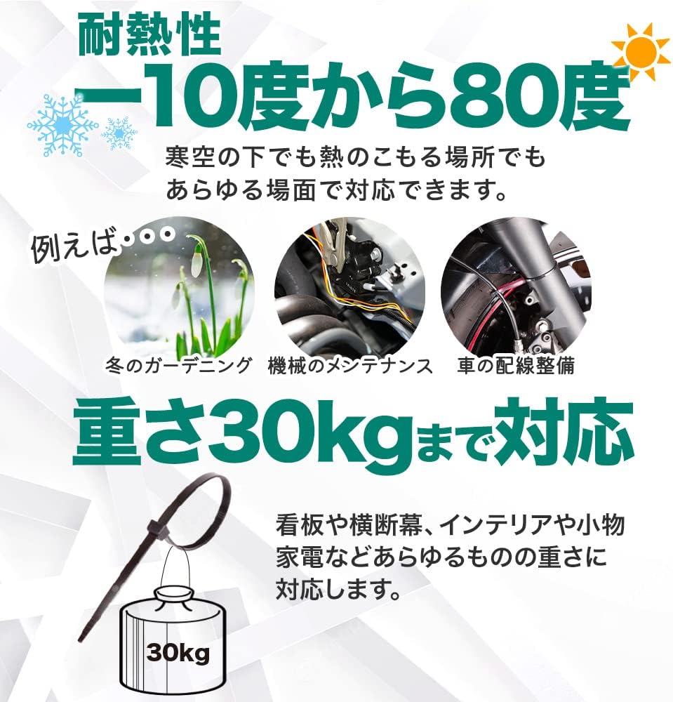 【繰り返し使える】結束バンド 100本セット