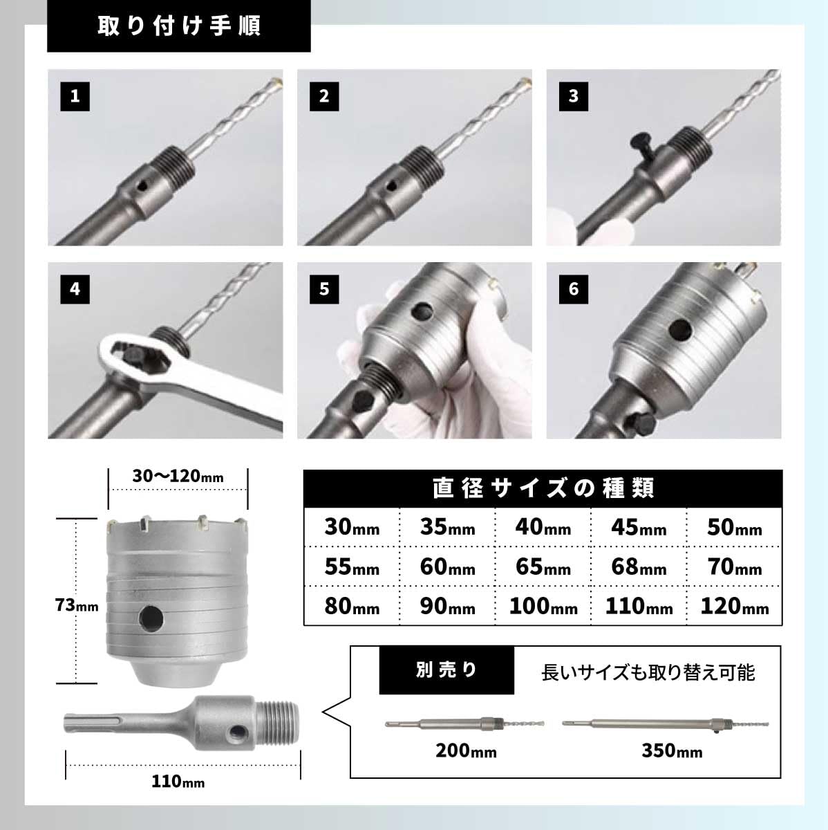 コンクリート用ドリル ホールソー SDSプラスシャンク
