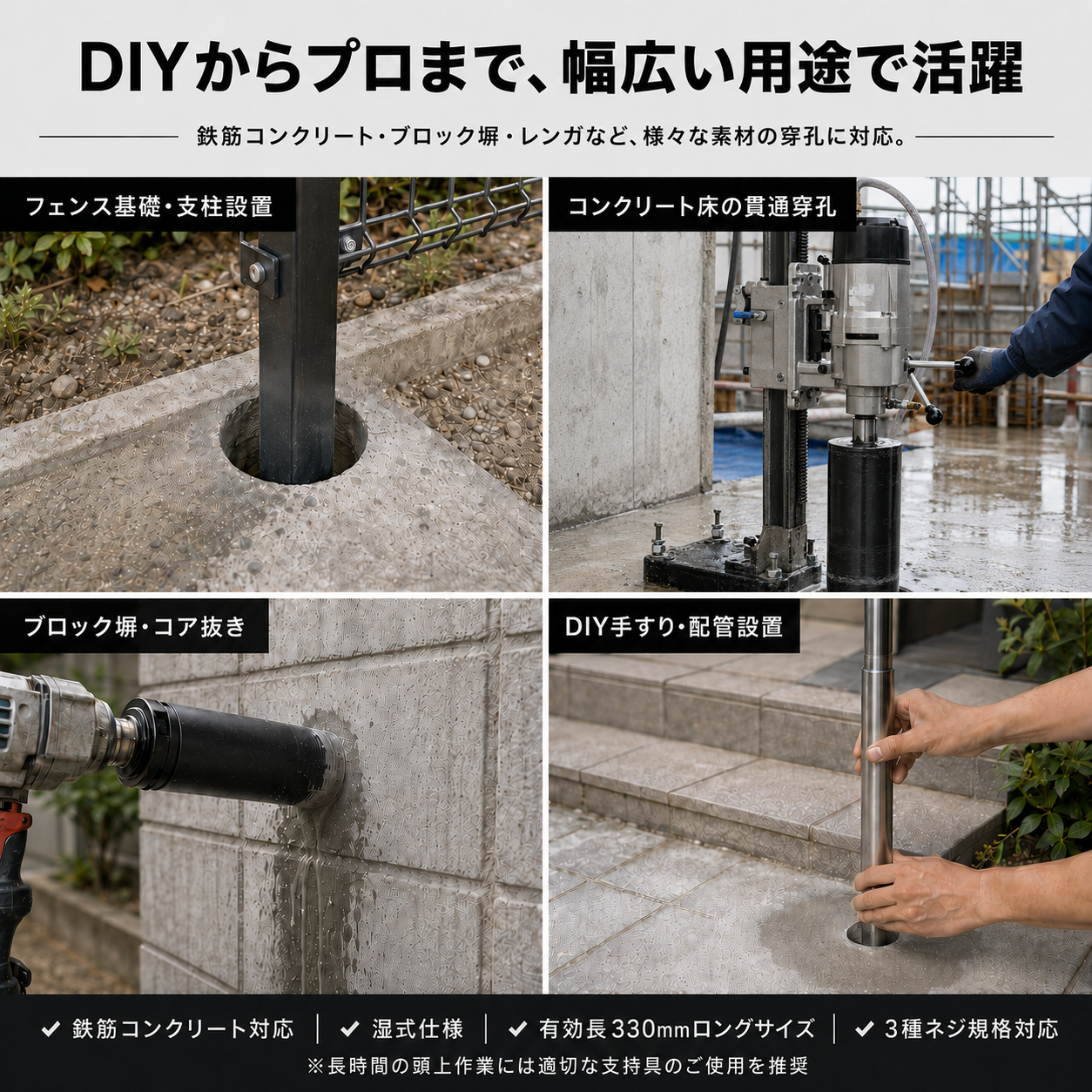 湿式ダイヤモンドコアビット